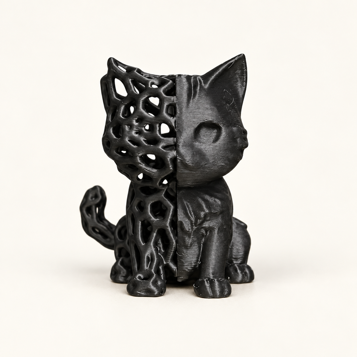 半身線條小黑貓擺件 3D列印 黑貓 線條貓 藝術品 擺件 半身線條