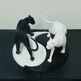 黑白太極豹擺件 圖片 4