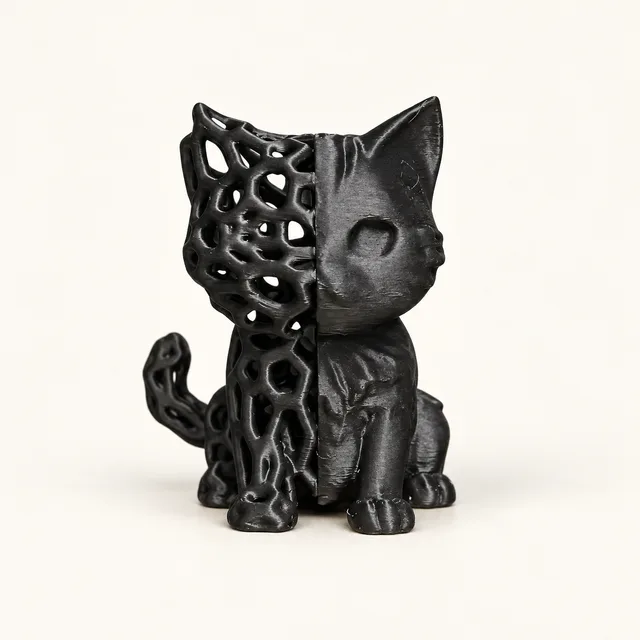 半身線條小黑貓擺件 3D列印 黑貓 線條貓 藝術品 擺件 半身線條